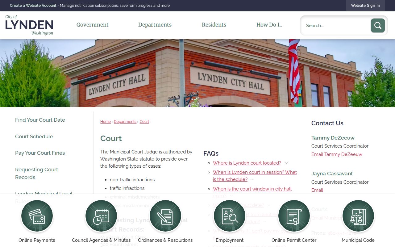 Official Lynden Municipal Court information